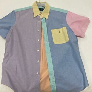 Ralph Lauren POLO Classic Fit color block cotton short sleeve men’s shirt